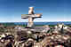 First cross planted on St Paul island in 1787 still standing near the close of the 20th century.  Bogoslof hill. St Paul Island. Pribilofs.