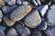 Lava rocks on the beach. Bering Island. Commanders.